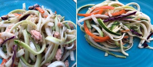 Asian Salmon Zucchini Noodle Salad